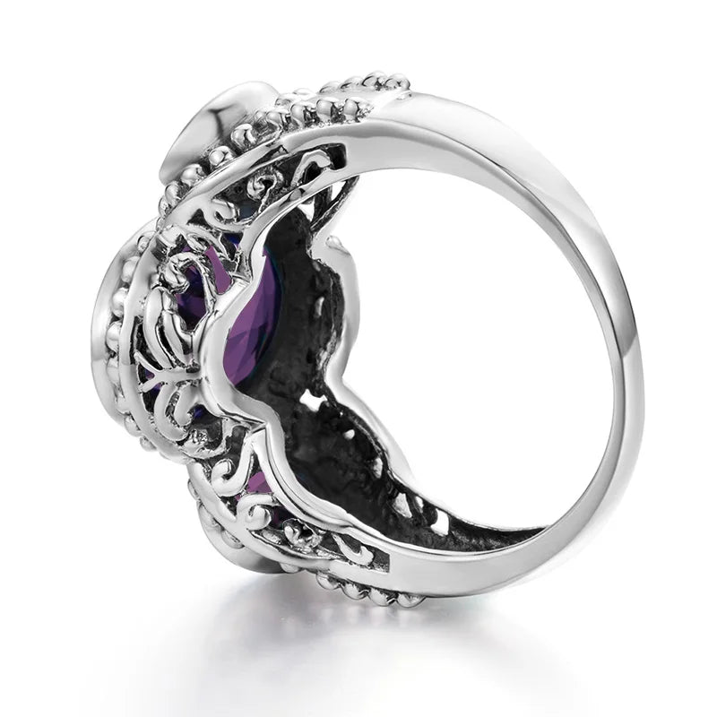 Oval Bohemia Purple Amethyst Ring