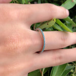 Tibetan Silver Classic Exquisite Circle Turquoise Charm Ring