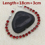 Bridal Red Garnet White Zircon Created Jewelry 925 Silver