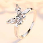 925 Sterling Silver Cubic Zirconia Butterfly Rings For Women10