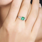 Ring With Creative Rectangle Emerald Gemstone