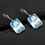 Viking Blue Aquamarine Earrings 13*18mm Rectangle Gemstones