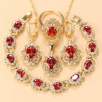 Wedding Accessories Garnet Bridal Jewelry Sets