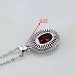 925 Silver Jewelry Round Red Garnet Zircon