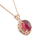 Elegant Oval Shape Red Garnet Gemstone Pendant