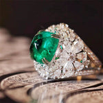 Huitan Women's CZ Ring – Floral, Trendy, ElegantF11947