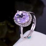 8mm*10mm Natural Amethyst Ring for Daily Wear