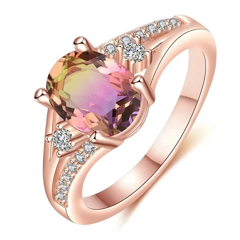 Crystal Rhinestones Ring For WomenRose-Gold5