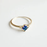 Inspired Silver Inlaid Sapphire Square Beautiful adjustable Ring