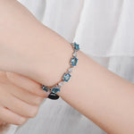 Blue Topaz Bracelet Aquamarine 925 Sterling Silver Charm Bracelets