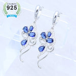 Amethyst Earrings Plant Flower ShapeBlue