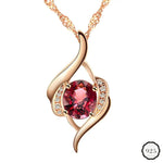 Elegant 925 Silver Jewelry Necklace with Ruby Gemstones Pendant Ornaments