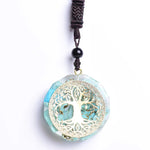 Turquoise Stones life Tree Resin Jewelry Healing Sacred Chakra Necklace Meditation