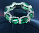 5*7mm Square Emerald 925 Sterling Silver RingRing