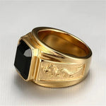Vintage Inlay Zircon Ring – Men's Fashion