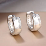 Dainty Small Circle Hoop EarringsSILVER PLATEDWHITE