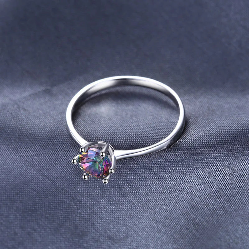 Beautiful Genuine Rainbow Mystic Topaz Ring