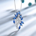 Sapphire Leaf Gemstone 925 Sterling Silver Jewelry SetJewelry Sets