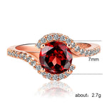 Round Ruby Emerald Gemstone 925 Silver Ring For Women