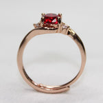 Oval Shape Ruby Rose Gold Resizable RingRing