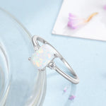 Rectangular Opal 925 Sterling Silver Ring