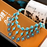 2024 Ethnic Hand Pendant Necklace Vintage Turquoises