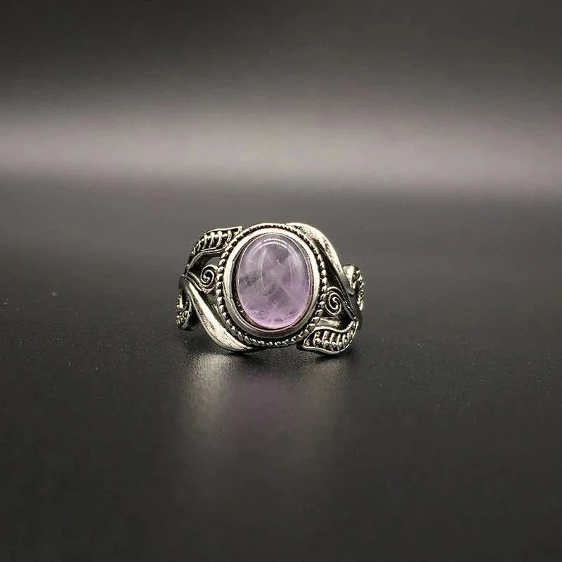 Flower Shaped Vintage 925 Silver Ring Amethyst Gemstonesame as photo7