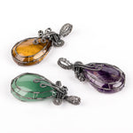 Natural Vintage Water Drop Stone Pendant Amethyst
