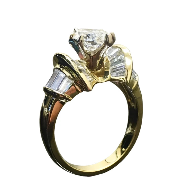 Huitan Gold Marquise CZ Women's Party Ring