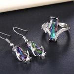 Rectangular Stone Ring/Necklace Set Novel Design10E428 B2948