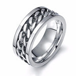Black Fidget Spinner Chain Ring for MenMen's RingSilver Silver7