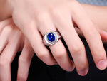 Sapphire Gemstones Blue Crystal Rings for men women