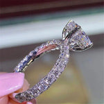 2025 Trendy Crystal Zircon Engagement Claws Design Rings For Women Female Wedding Jewelry Accessories Gift Fashion Women RingsStyle 2-Silver5