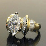 Huitan Gold Marquise CZ Women's Party Ring