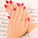 White Fire Opal Filled Finger Rings Yellow Gold Ring with Oval Stone