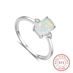 Rectangular Opal 925 Sterling Silver RingCHINA6