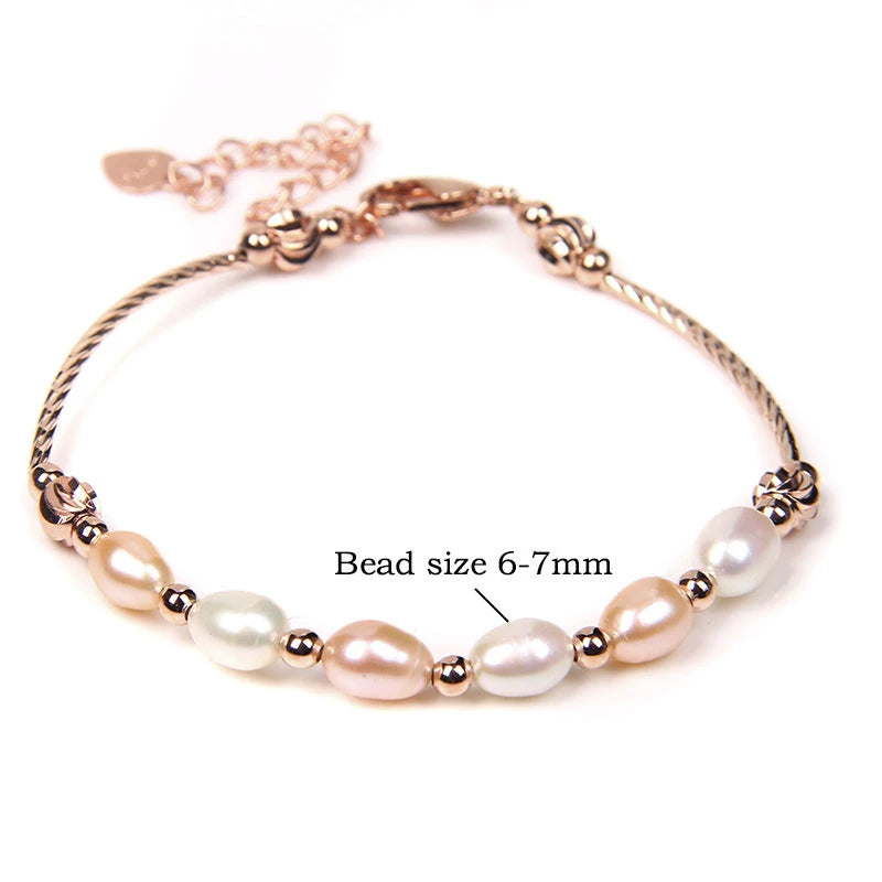 Real Natural Freshwater Pearl Fashion BraceletNo.4 Adjustable