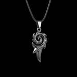 Dragon Flame Titanium Stainless Steel Leather Chain Pendant NecklaceNecklace