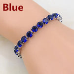 Bridal Red Garnet White Zircon Created Jewelry 925 SilverBlue21cm