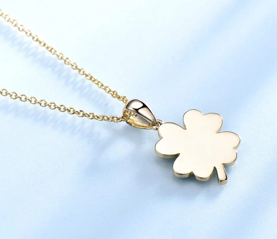 Lucky Four Leaf Clover Pendant 925 Sterling Silver NecklaceNecklace