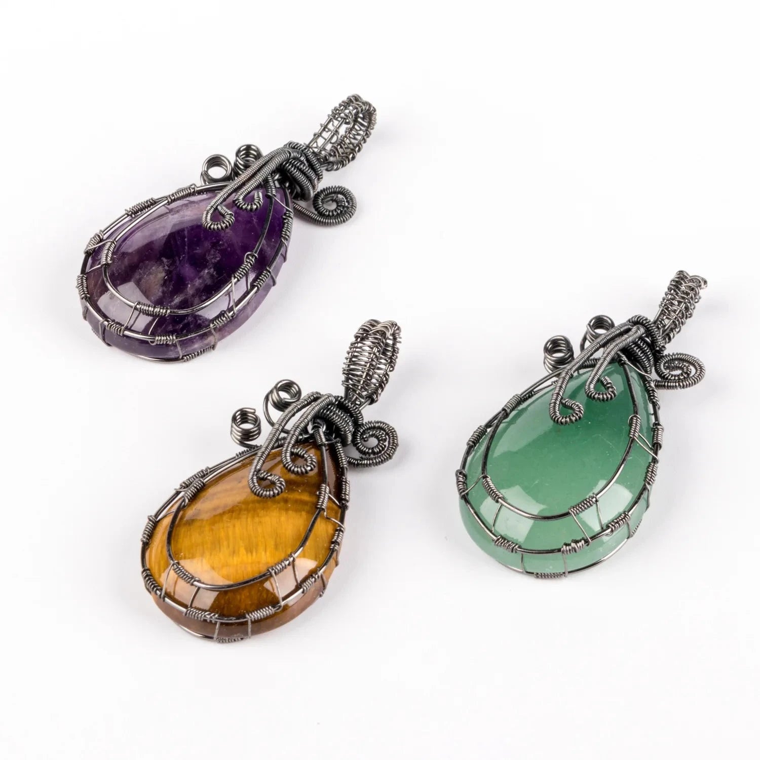 Natural Vintage Water Drop Stone Pendant Amethyst