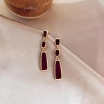 S925 Silver Retro Red Long Dangle Earring