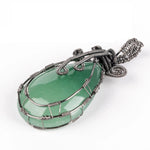 Natural Vintage Water Drop Stone Pendant AmethystGreen Aventurine