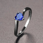Elegant Ruby Ring Heart Shape Engagement RingsBlue7
