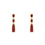 S925 Silver Retro Red Long Dangle Earring