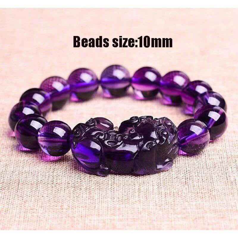 Pixiu Lucky Wealth Chinese Fengshui Beast Crystal Beads Bracelets10mm