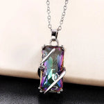 Rectangular Stone Ring/Necklace Set Novel Design9XL031