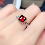 100%-S925 Ruby Silver Ring Women's Jewelry Valentine's Jewelry