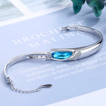 Pulseira Feminina Bizuteria 925 Sterling Silver Sapphire Bracelets for Women Silver 925 Jewelry Blue Topaz Girls