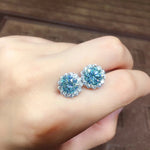 Flower 1ct Aquamarine Stud Earring